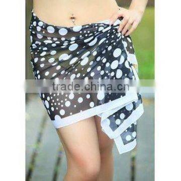 black dots printing short beach sarong