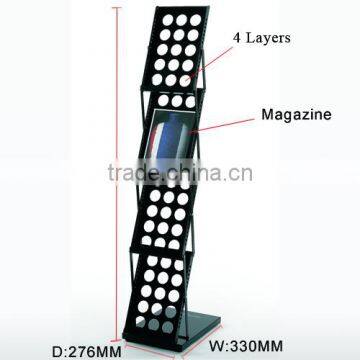 Black Color Magazine Folding Rack