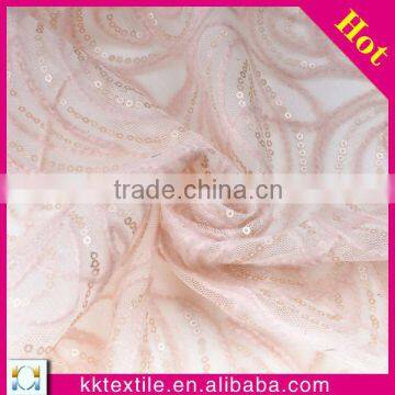 New style!2014 wool polyester fabric#7426 wool yarn sequin embroidery fabric