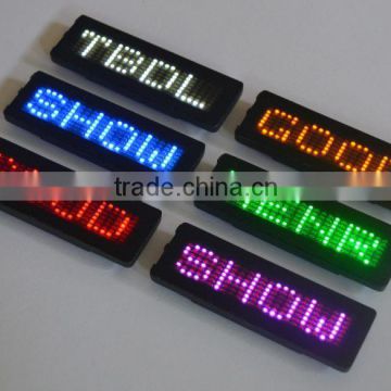 multilingual programable LED Name Tag and scrolling led name badge