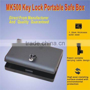 Whosale--MK500 Microvault car hand gun pistol portablel home key lock metal storage safe box (lock with key), document box