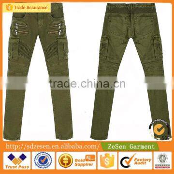 2016 Wholesale Fashion Green Clothing Apparel Men Ripped Jeans