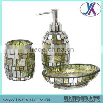 Top quality mosaic glass bathroom sanitary set