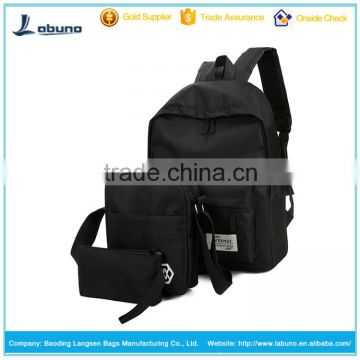 Latest school canvas trendy backpack bags set for school