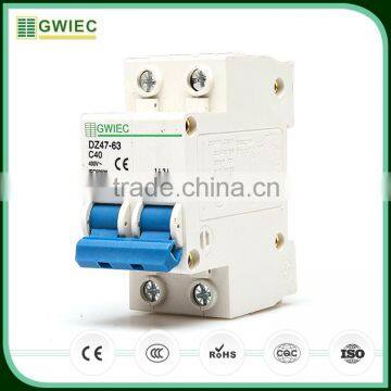 GWIEC China Cheap Price C45N 20 Amp 2 Pole MCB Miniature Circuit Breaker IP20