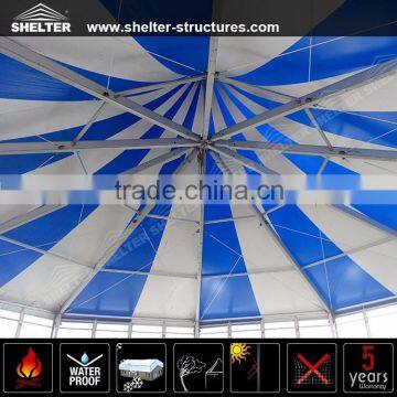 Blue and White PVC Fabric Polygonal Style Multi-sides Event Dome Tent With Glass Wall photo-4