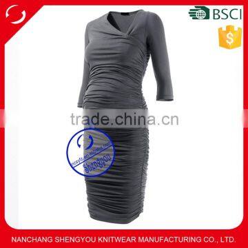 Custom three quarter sleeve plain pregnant women maternity dresses