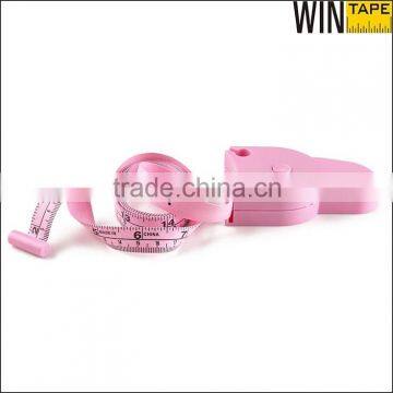 1.5meters Fiberglass Company Logo Design Lock Medical Waist Tape Measure Pink Mini Retractable