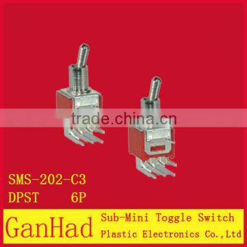 2 pin Sub-Miniature Toggle Switch 3A 2-Way ON OFF