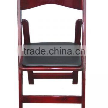 Red wood party hotel wedding banquet rental folding chair