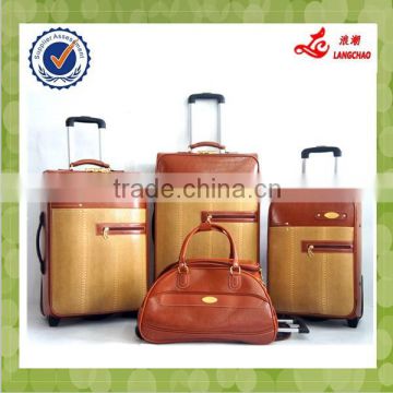 2015 Oil Leather Luggage Travel Trolley Bag