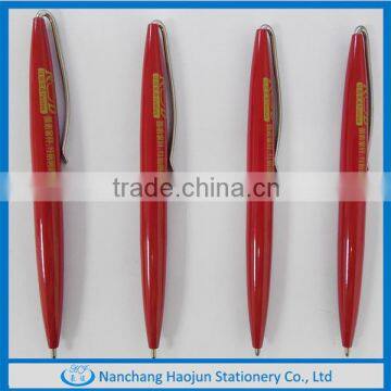 2014 Promotion cheap red metal mini aluminium ball pen with logo for sample free