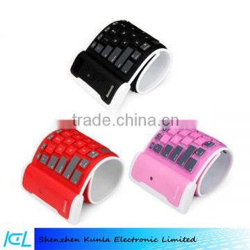 2016 Hot Flexible Folding Waterproof Wireless Bluetooth Silicone Soft Keyboard