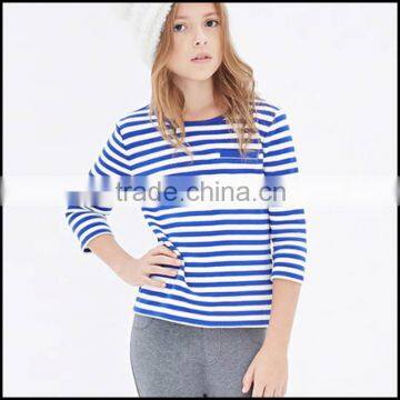 100% Cotton Kids Long Sleeve Stripe t Shirt With Round Neck Accept OEM photo-2