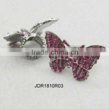 stretch red butterfly ring