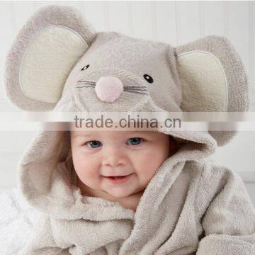 100% cotton mouse hooded bath towel bathrobe