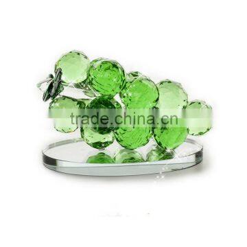 Crystal fruits with glass base and wedding decorative crafts green crystal grapes