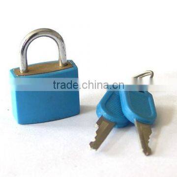 ABS Shell Blue color Plastic cover brady safety Brass cylinder Rubber cover iron padlock