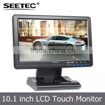 10.1 inch touch panel high resolution 1024X600 video aduio input foldable stand bracket and VESA 75mm lcd monitor flush mount