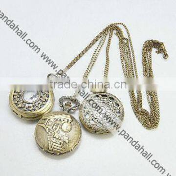 Steampunk Pocket Timepiece Antique Pocket Watches Necklaces Mixed(WACH-G006-M3)