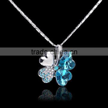 New Model Saudi Gold Stone Four Leaf Clover Necklace Chain photo-3