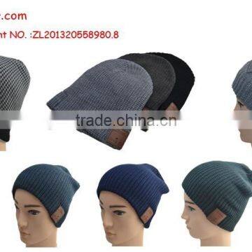 winter woolen knitting cap with bluetooth headphones,CE&ROHS