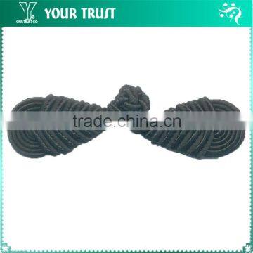 Height 2.2 Centermeter All Black Sew On 100% Nylon Chinese Knot Frog Buttons