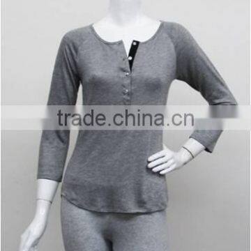 OEM Jiangxi cheap 3/4 sleeve t shirt women blouse lady tshirt