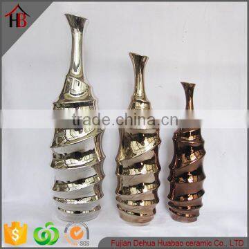 unique shape electroplating tall ceramic flower vase