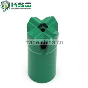 Thread H25,R25, R28,R32 cross drill bit for drifting and tunneling rock drill