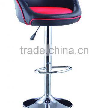 2016 Bazhou Leather bar swivel chair with footrest,adjustable bar stools