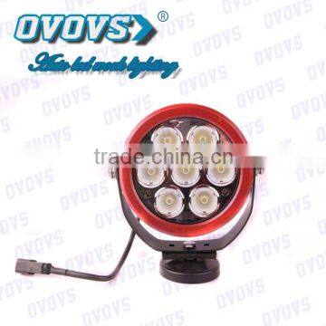 New products! 70w led flood light red round 6inch car led light For 4X4 off road accessories