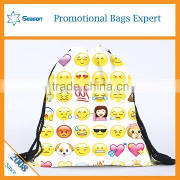 New recycle custom 600d polyester emoji backpack emoji bag