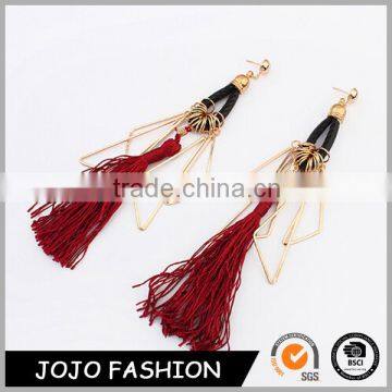 Hot selling metal earring fashion design hanging tassel earrings