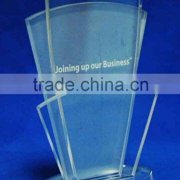 ISO factory clear acrylic trophy with customized design