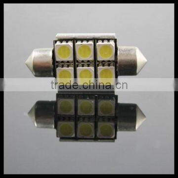 36mm Festoon Bright 6-SMD LED Glove Box/Dome/Map Single Light Bulb canbus no error