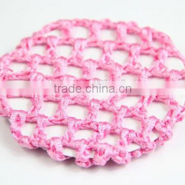 Pink Hair Bun Cover Snood Hair Net Crochet