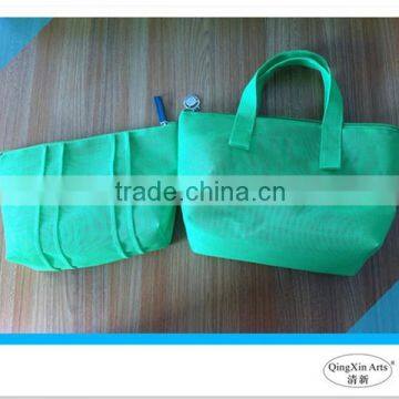 Best selling cheap clear green pvc mesh cosmetic bag with zipper