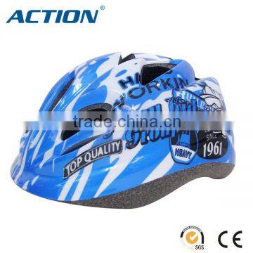 safety protective kid bike helmet skate helmet black EPS blue shinning