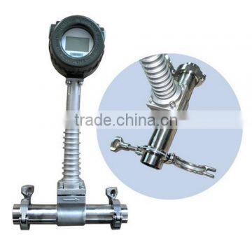 Sanitary clamp-on type vortex flow meter