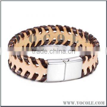 personalized leather cuff bracelet wholesale braided leather jewelry