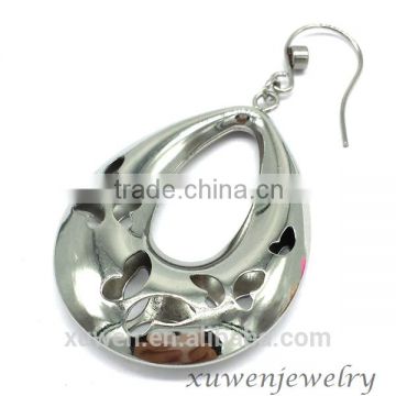 hollow stainless steel fancy design hanging earrings