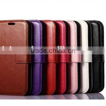 Factory High Quality Crazy Horse Pattern Wallet PC+PU Leather wallet Case for iPhone 6 Plus with Photo Frame with card slot