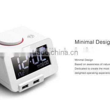 Dual USB charging port Timer alarm hidden cctv clock camera