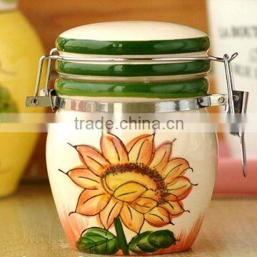 sunflower tea sugar coffee ceramic storage container