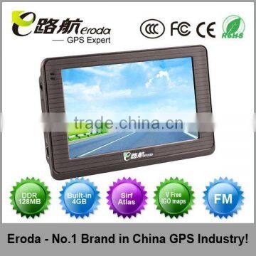 Eroda 4.3" inch gps navigation ,support AVIN,FM,blutoothirf Altas V,600MHZ,DDR 128MB,quick response,stability