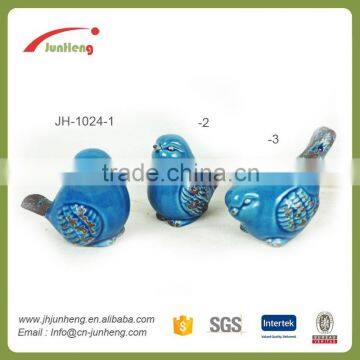 Garden Ornaments glazing blue ceramic birds hall decoration