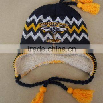 custom acrylic toque hat with tassels