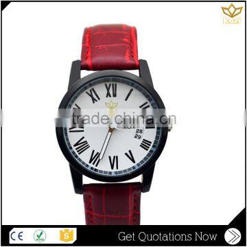 China manufacture big dial digital display leather watch winder quartz watch men Y008