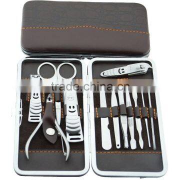 Stone Pattern Case+12pcs/Set Nail Clipper Kit Nail Care Set Pedicure Scissor Tweezer Knife Ear Pick Utility Manicure Set photo-3